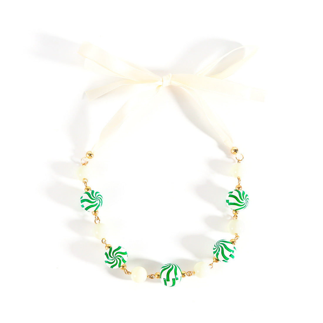 Wholesale Christmas Necklace  Chain Red Green White Beaded Necklaces