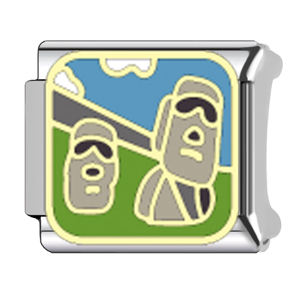 Wholesale   Italian Charm Bracelet 9mm DIY Egyptian pyramid landmark Creative Stainless Steel Composable Bracelet