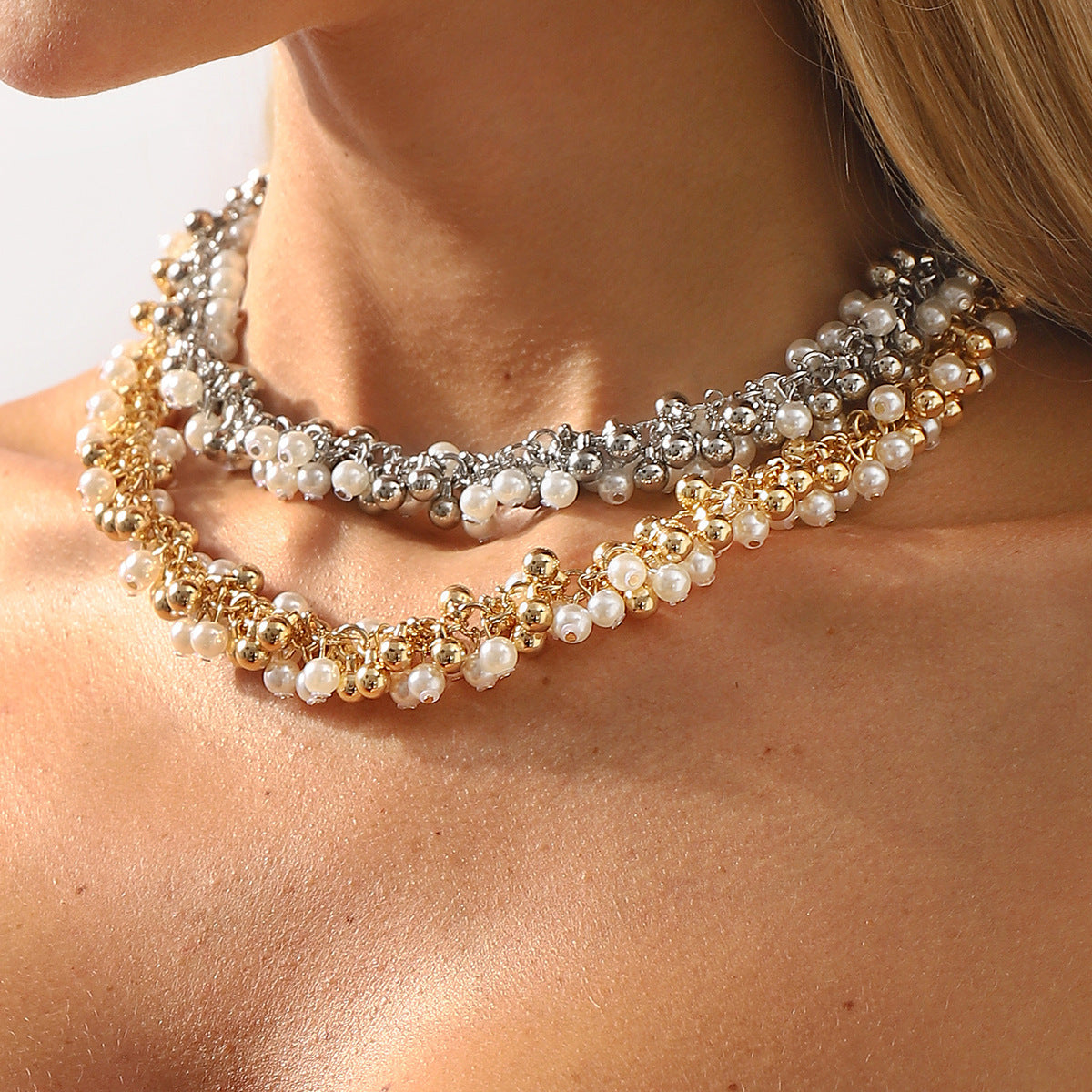 Wholesale pearl necklace temperament round bead clavicle necklace