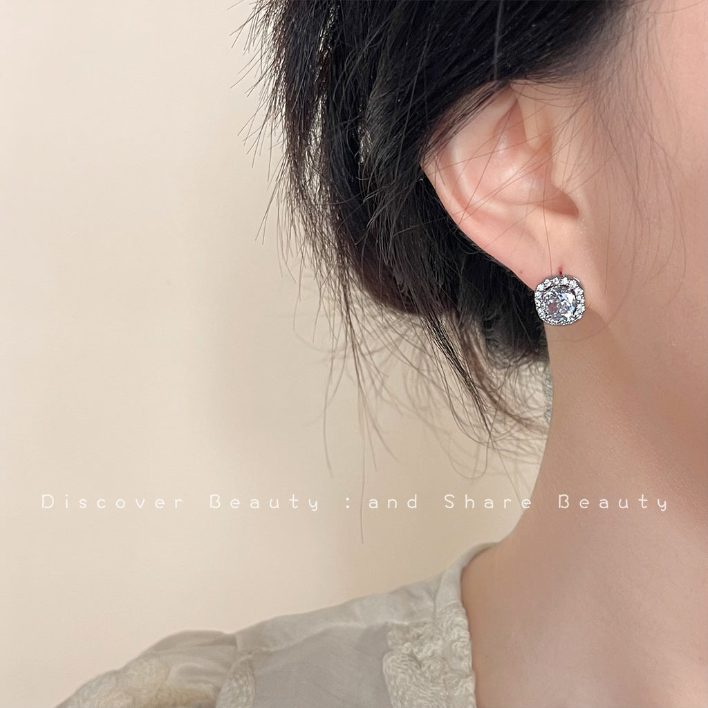 Wholesale Sugar Cube Zircon Earrings