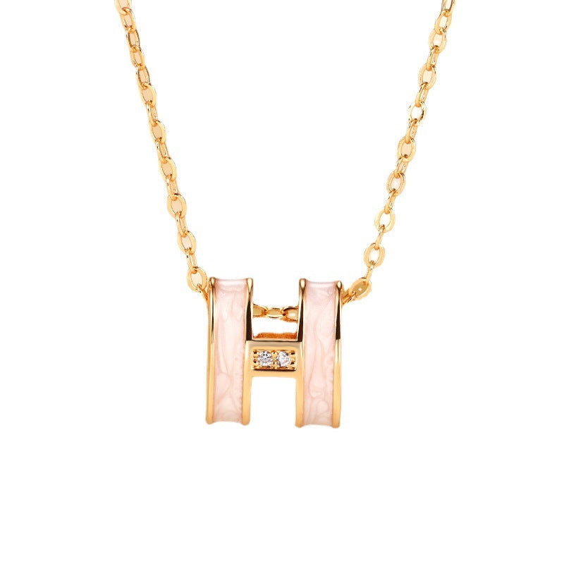 Wholesale Gold-Plated White Mother-of-Pearl Pendant Necklace for Women Boutique Jewelry