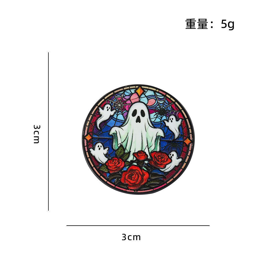 Wholesale  Themed Brooches Zinc Alloy Pumpkin Ghost And Haunted House Lapel Pins