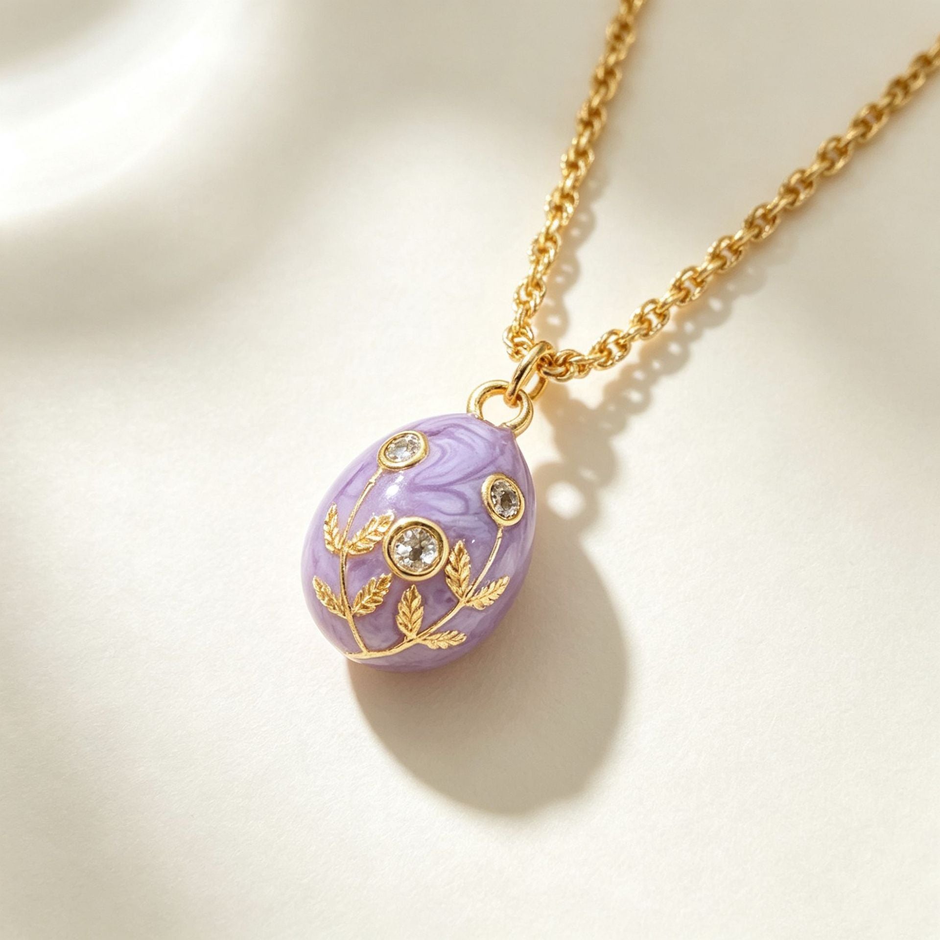 Wholesale Gold Plated Easter Egg Pendant Necklace Fashion Accessory for Party