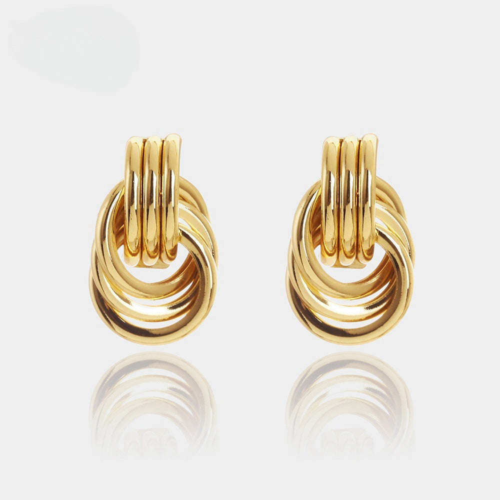 Wholesale  Golden Distinctive Irregular Earrings Multi-layer Earrings