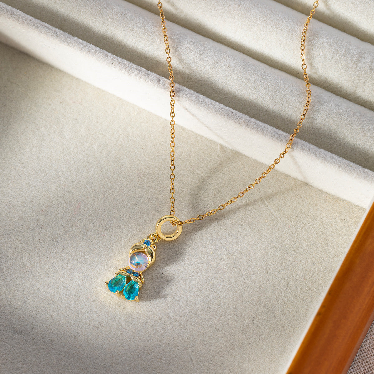 Wholesale Colored Zirconia Necklaces Clavicle Chain Choker Necklace ACC-NE-SY008