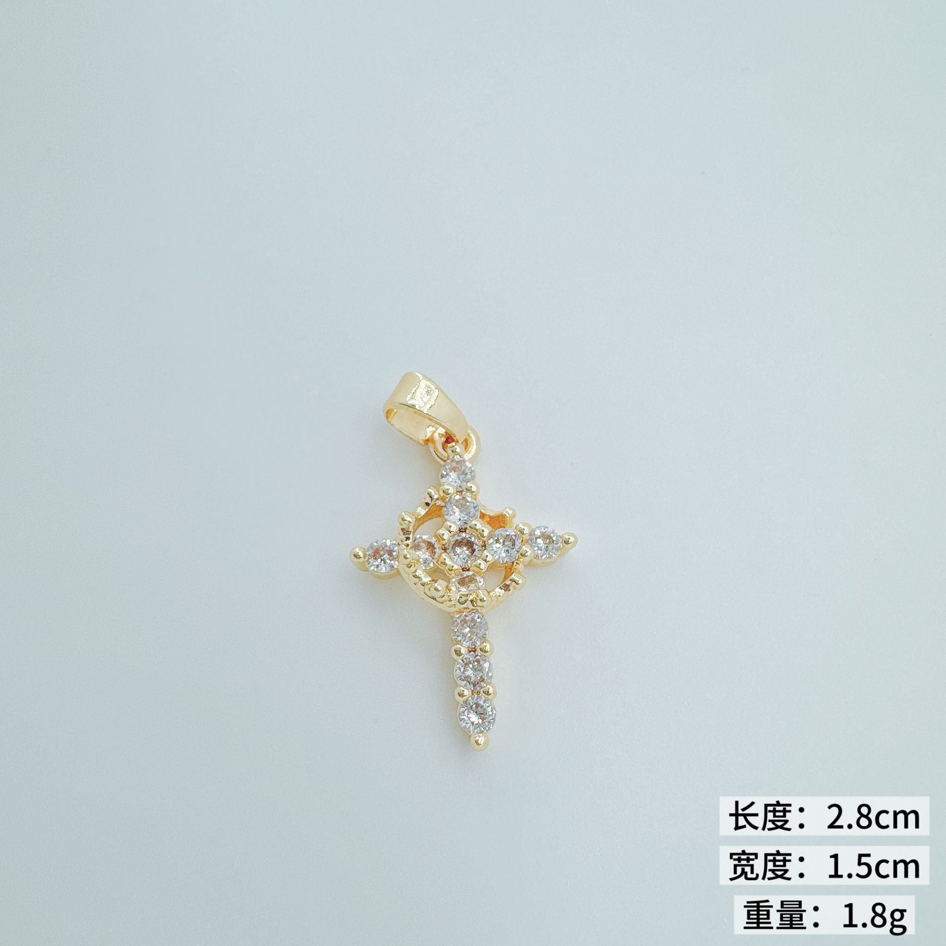 Wholesale Crown Cross Pendant Necklace Copper Electroplated Trendy Jewelry Accessory