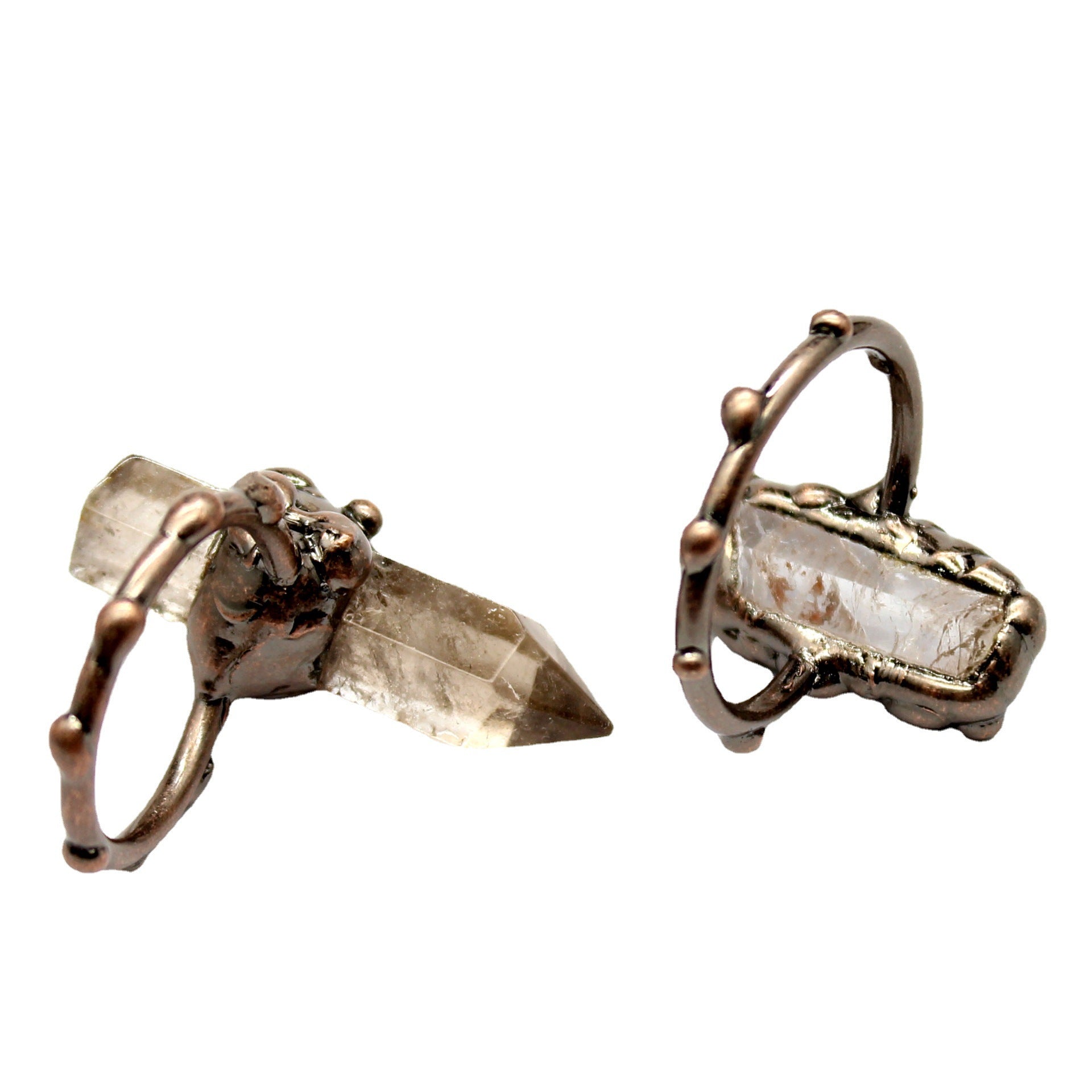 Wholesale retro style white crystal shaped ring