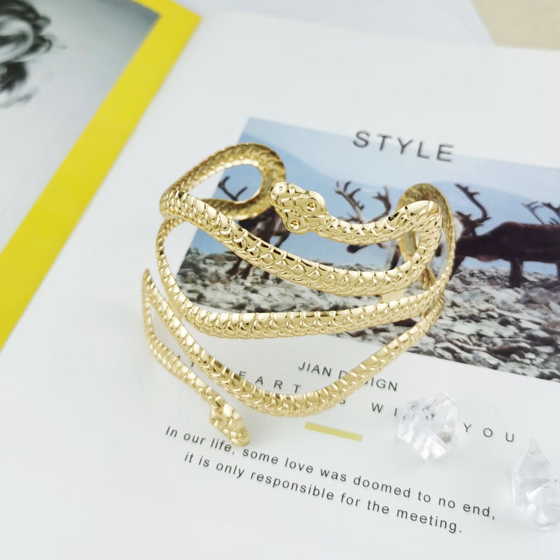 Wholesale personality punk metal exaggerated Snake Arm ring bracelet
