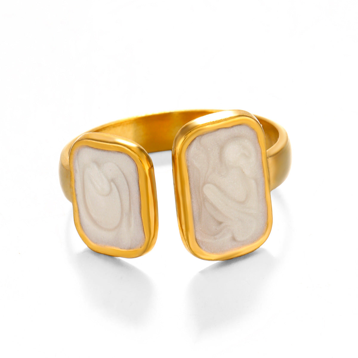Wholesale French Retro Geometric Open Ring - Stainless Steel Fashion Accessory for Everyday Wear or Gift
