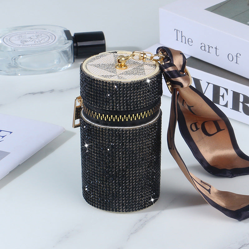 Wholesale Leather Diamond Lipstick Coin Purse Keychains ACC-KC-RuiJie003