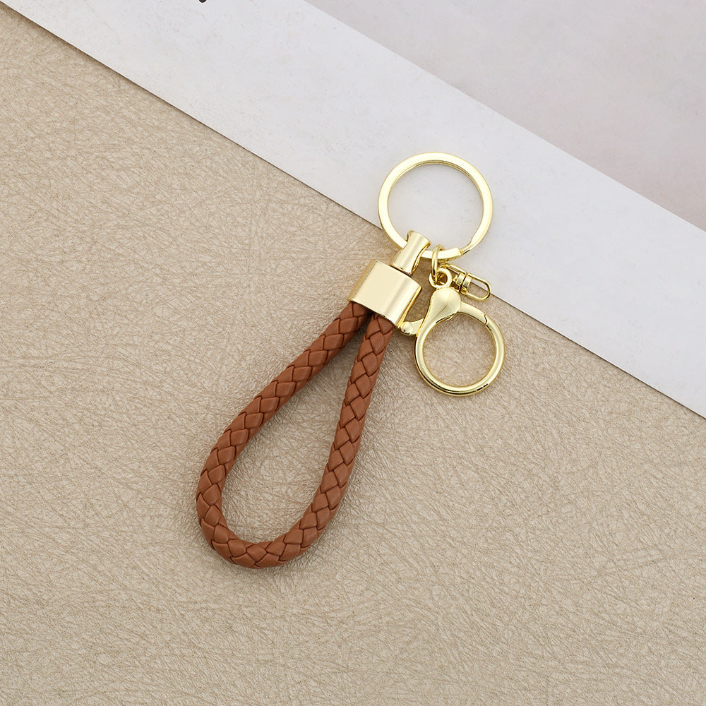Wholesale Leather Round Dragon Woven Keychain Car Key Accessory Birthday Gift for Colleagues