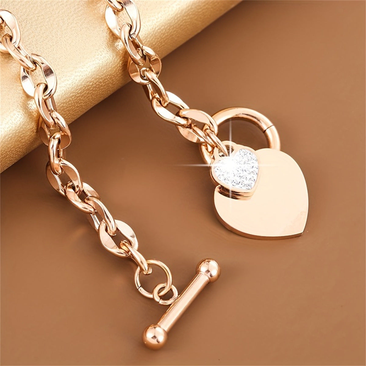Wholesale Titanium Steel Buckle Heart  Bracelet