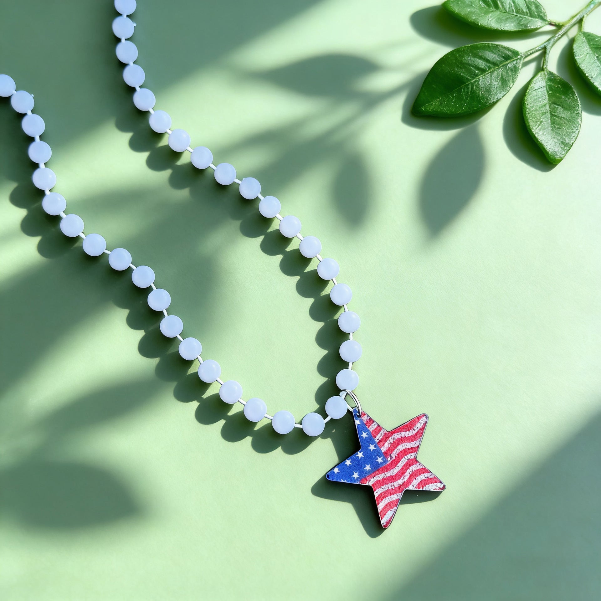 Wholesale Independence Day Acrylic Pendant Necklace — Long-Length