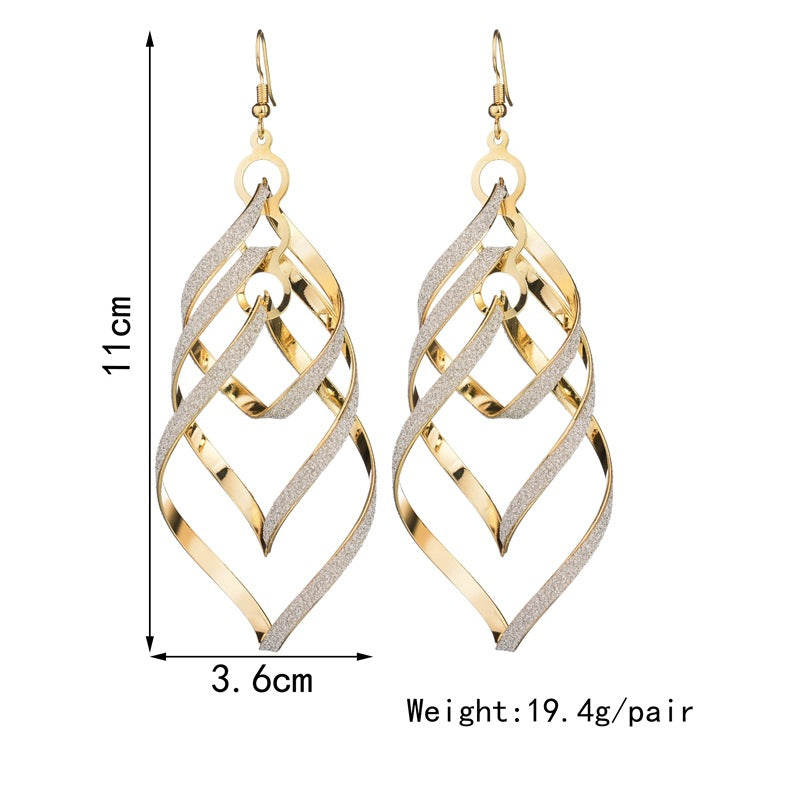 Wholesale Metal Electroplated U-Shape Spiral Earrings for Women,  Chic Everyday Wear Boutique Resale Jewelry Accessory