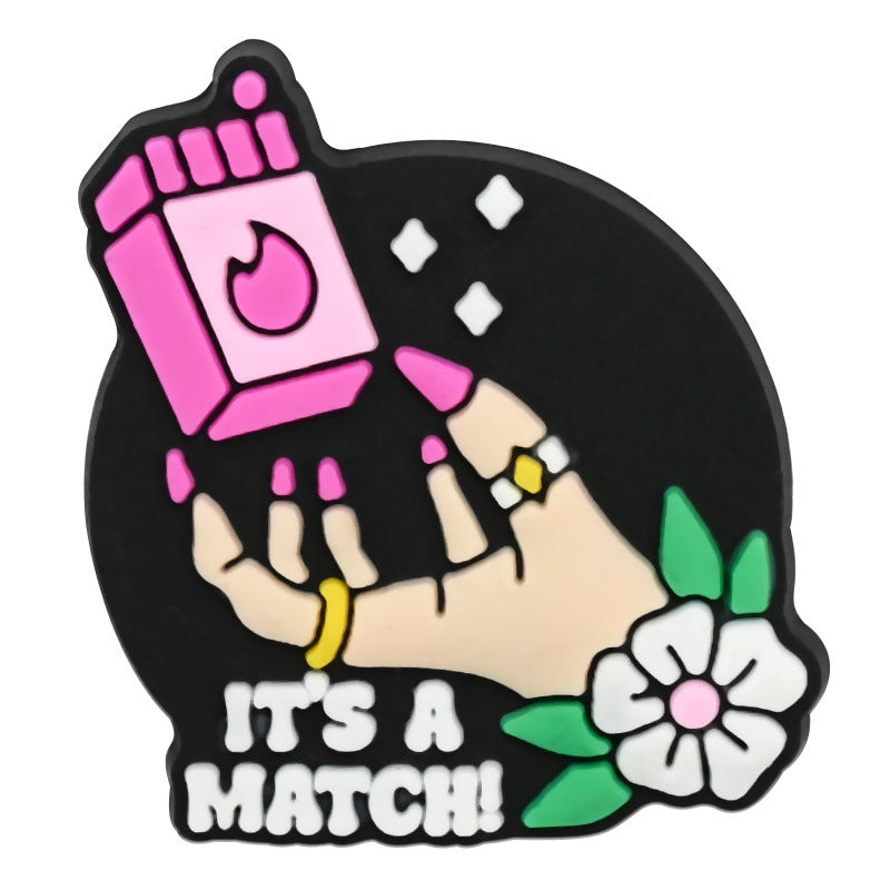 Wholesale random 100pcs Cross-border cartoon  trendy shoes and accessories PVC soft rubber detachable perforated shoes shoe flowers shoe buckles decorative buckles in stock