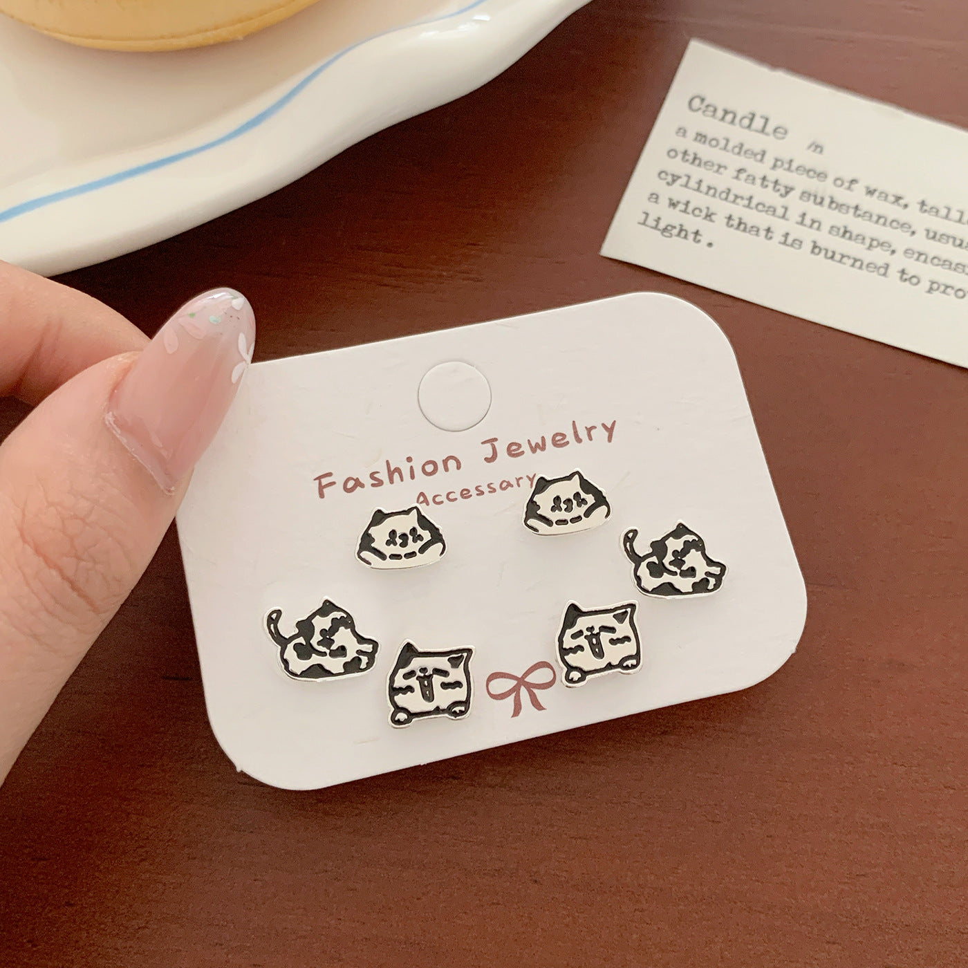 Wholesale Cartoon Cute Small Earrings Set Combination Silver Simple Compact  Earrings