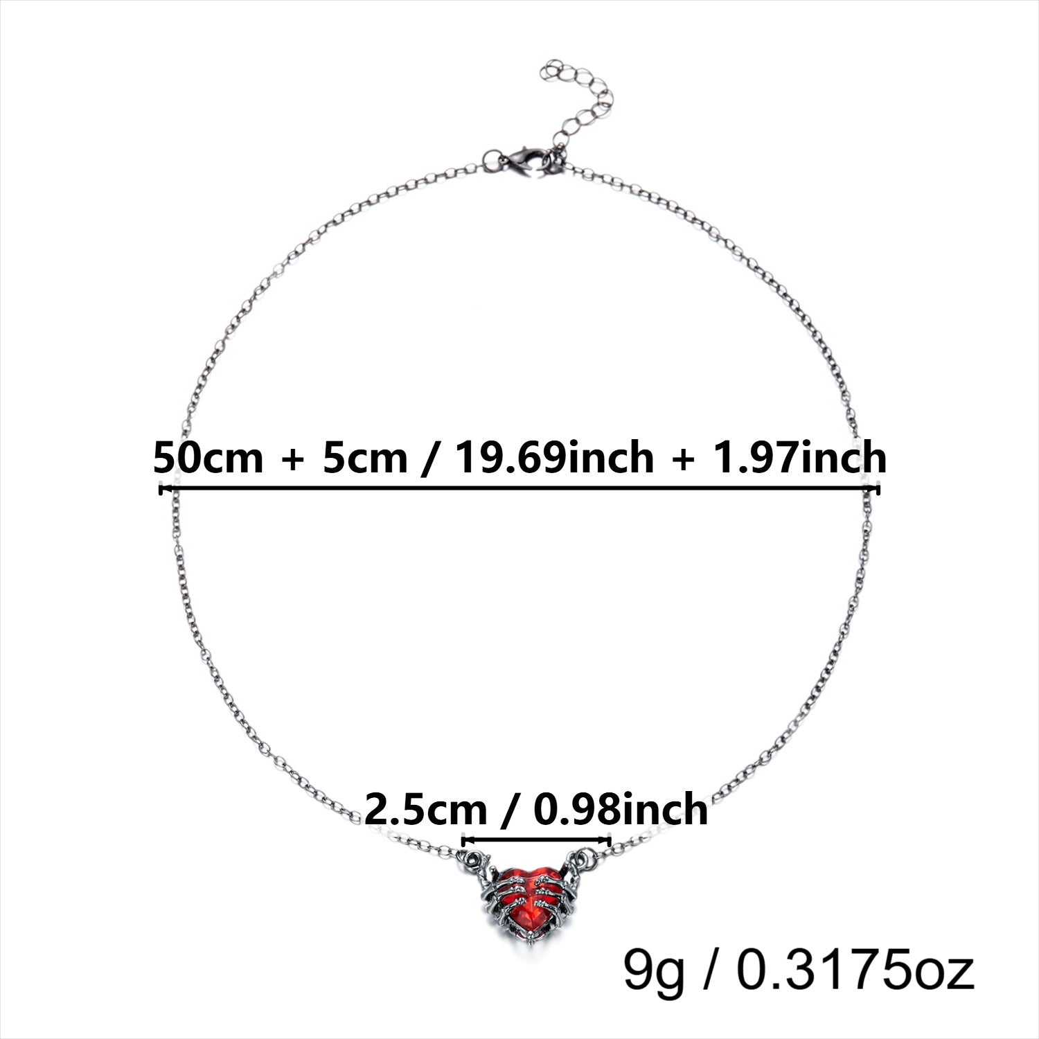 Wholesale Dark Gothic Heart Claw Necklace,  Trendy Alloy Pendant Jewelry for Women