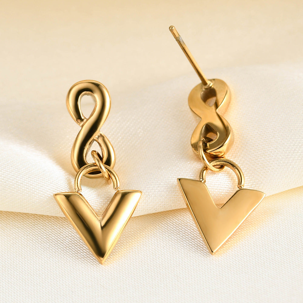 Wholesale  Titanium Steel Chain Earrings