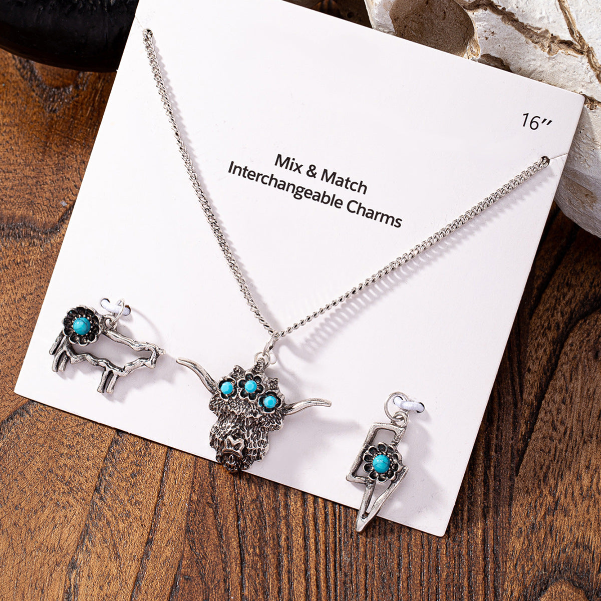 Wholesale 5pcs Western style cactus replaceable pendant necklace