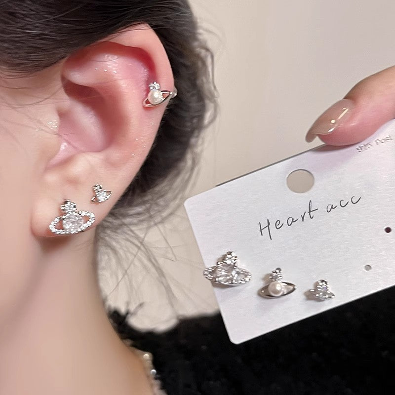 Wholesale Vintage Metallic Shiny Spherical Earrings