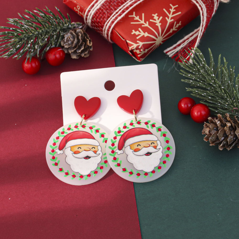 Wholesale Festive atmosphere Christmas earrings for women niche party gift acrylic earrings