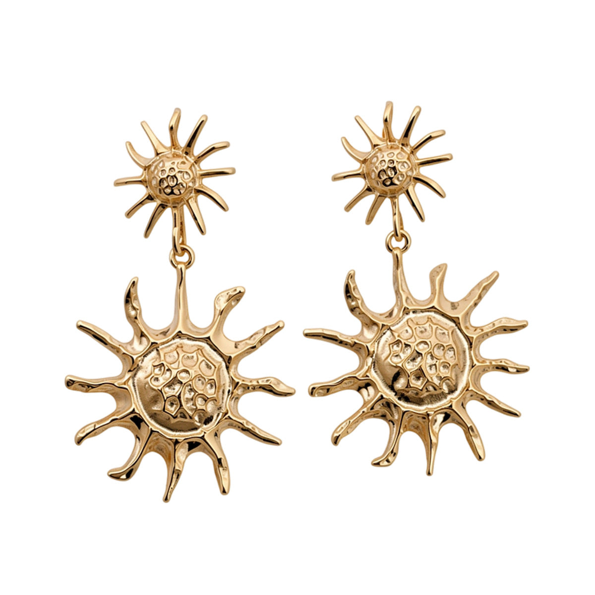 Wholesale Alloy Vintage Baroque Sun God Earrings - Trendy Party Jewelry Accessory