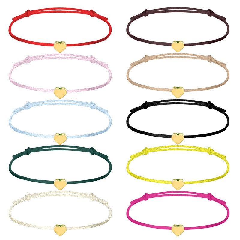 Wholesale  multi-color adjustable bracelet lucky love-shaped ten-color bracelet