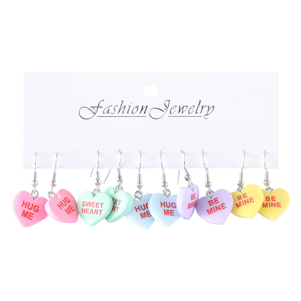 Wholesale  2PCS  Valentine's Day Candy Color Love Earrings Set
