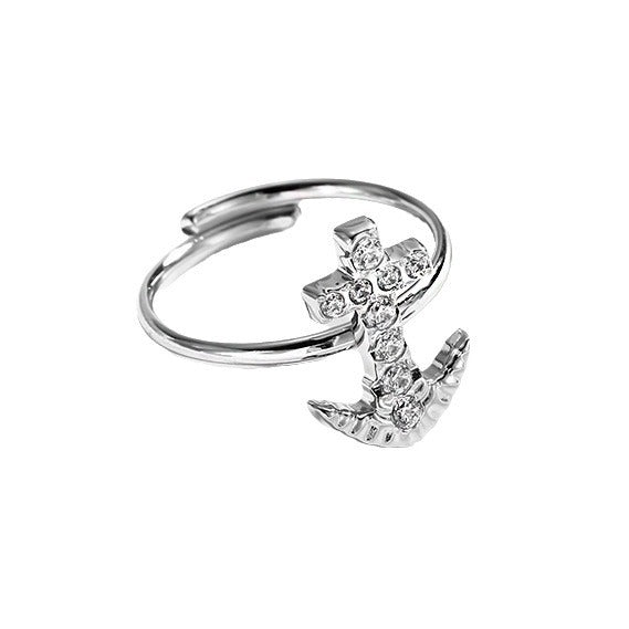 Wholesale Titanium Steel Adjustable Inlay Zirconia Anchor Ring