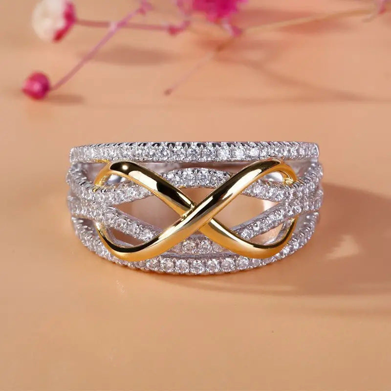 Wholesale Figure-8 Ring  Hollowed-Out 3D Design