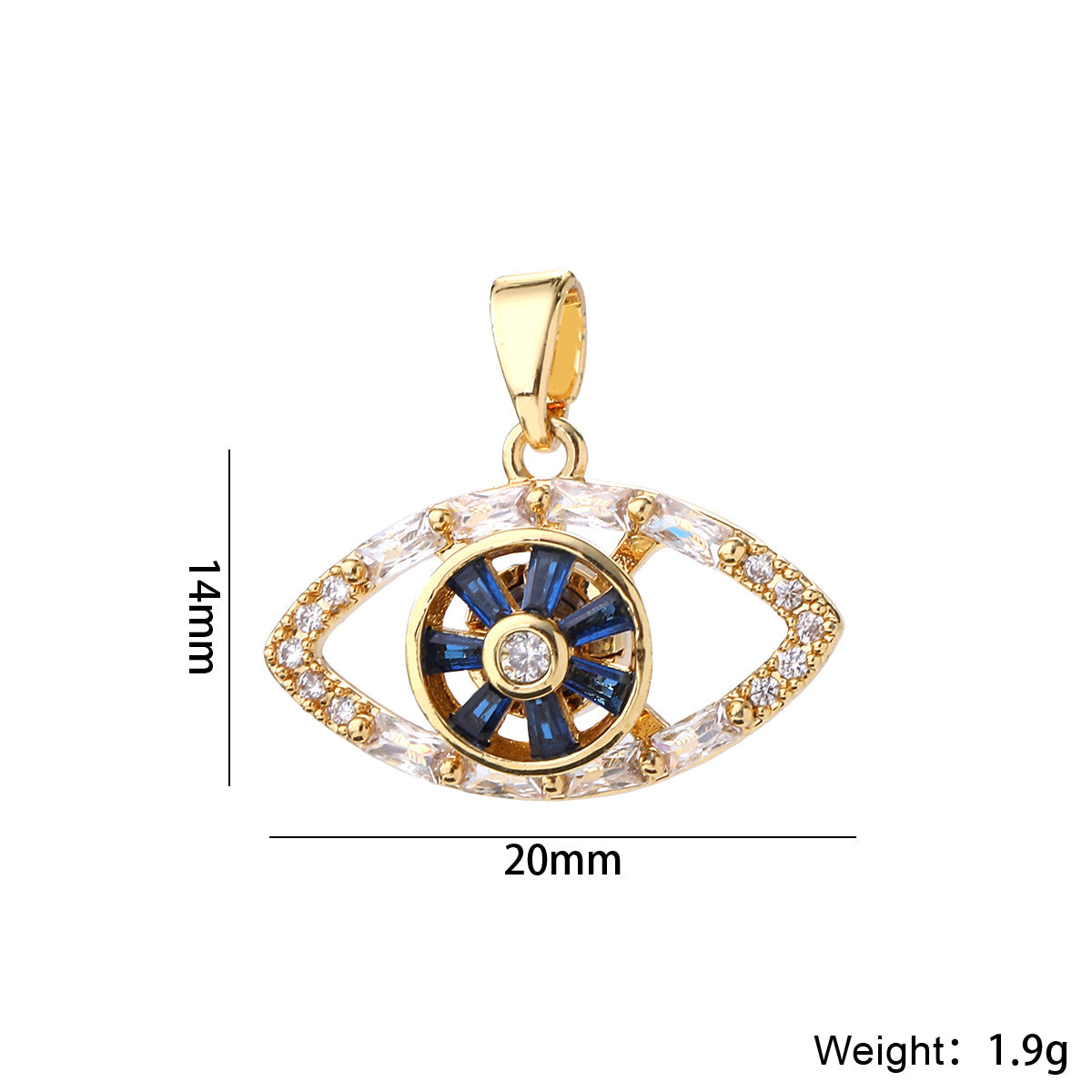 Wholesale Evil Eye Pendant 14K Gold Plated Brass DIY Jewelry Making Fashion Accessory Gift
