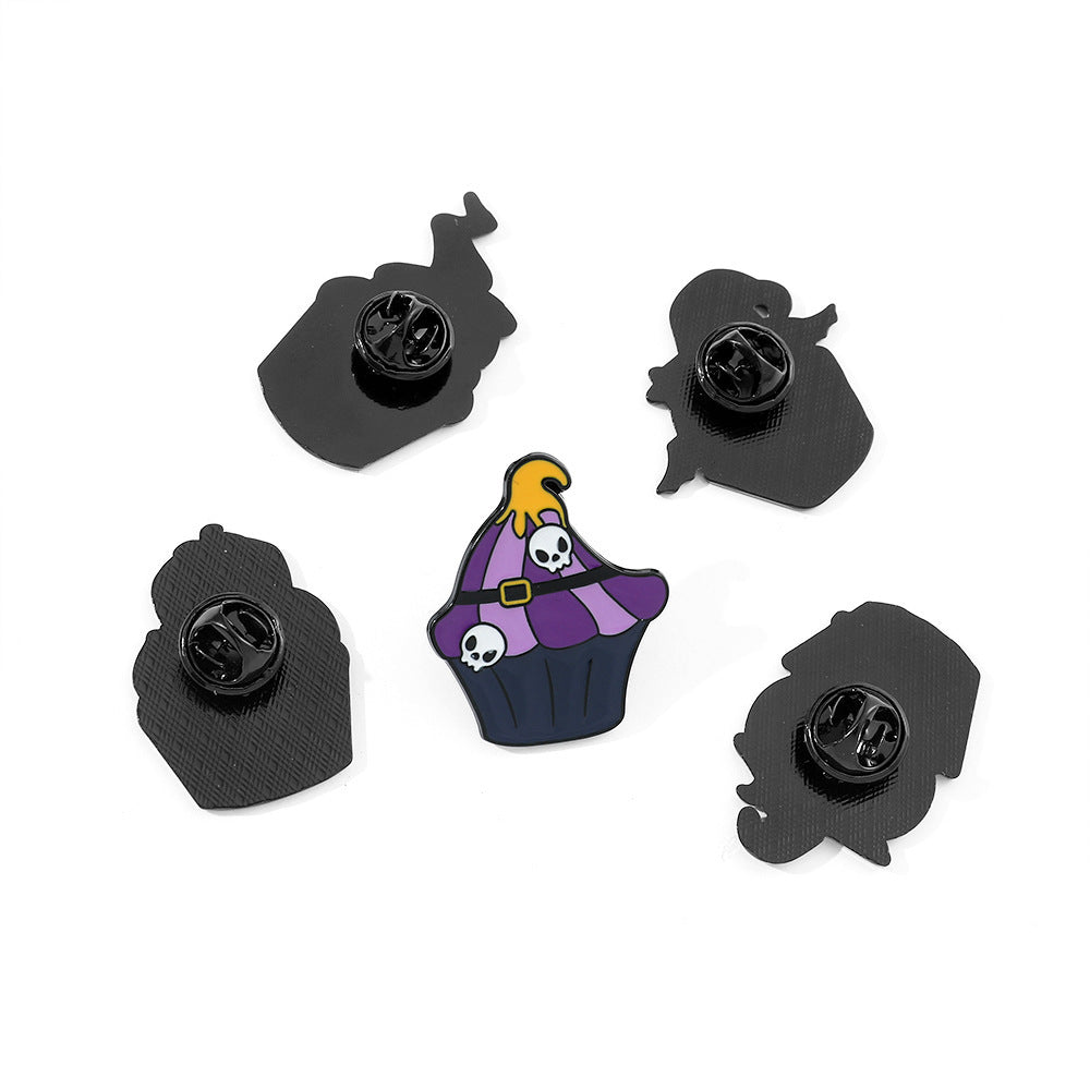 Wholesale Cartoon creative  theme paper cup cake shape alloy brooch