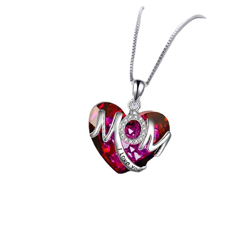Wholesale Alloy Heart-shaped MOM Mother's Day Gift Necklace ACC-NE-JYS004