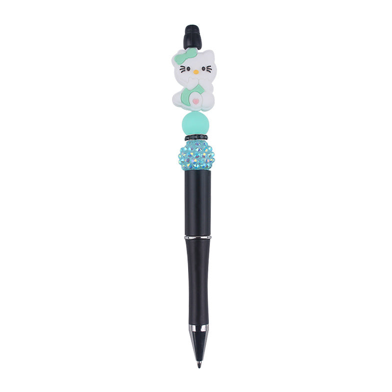 Wholesale  cartoon  cat silicone small gum beaded pen