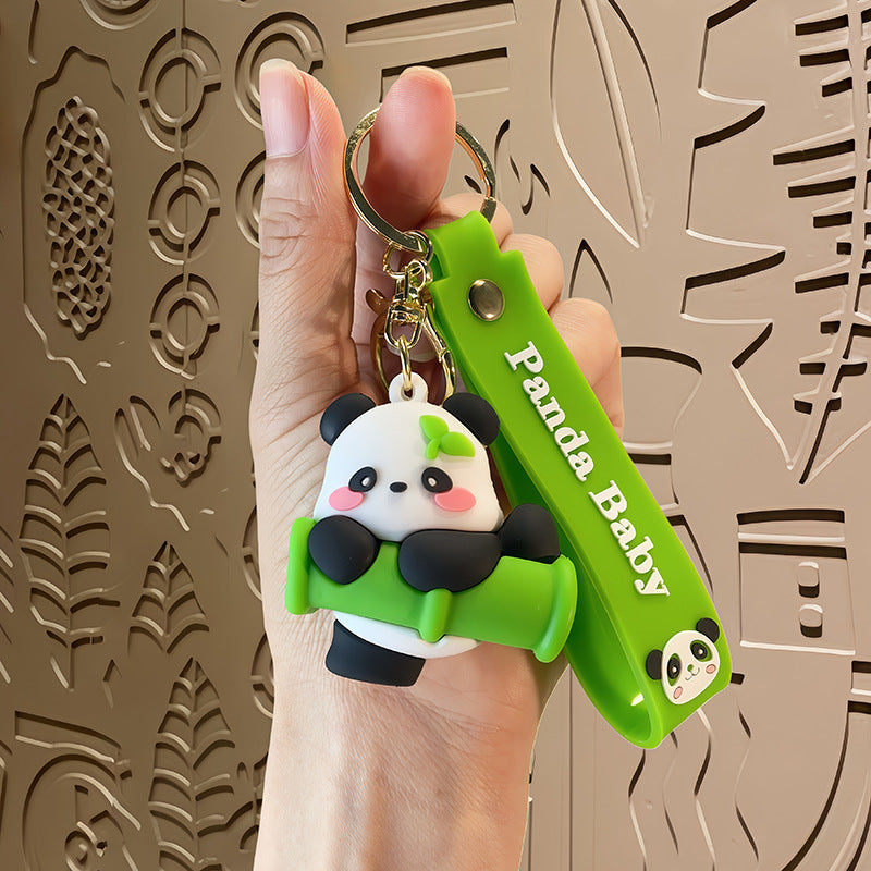 Wholesale Cute Panda Cartoon Keychain Chengdu Souvenir Gift Boutique Car Key Accessory