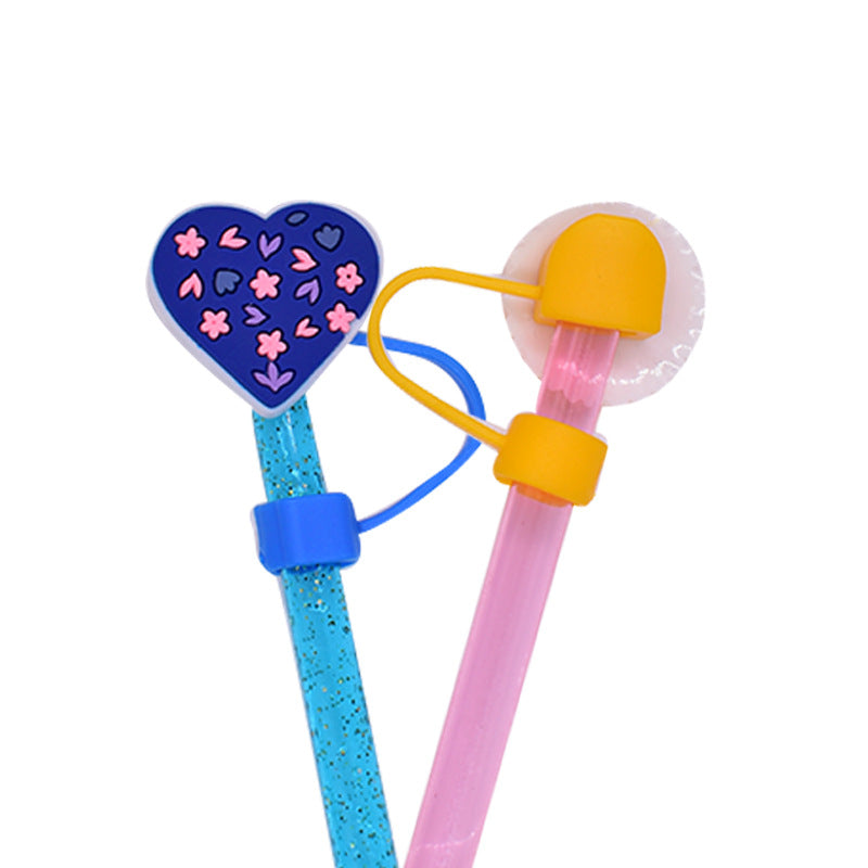 Wholesale Random 100pcs  PVC Soft Straw Tube Cap