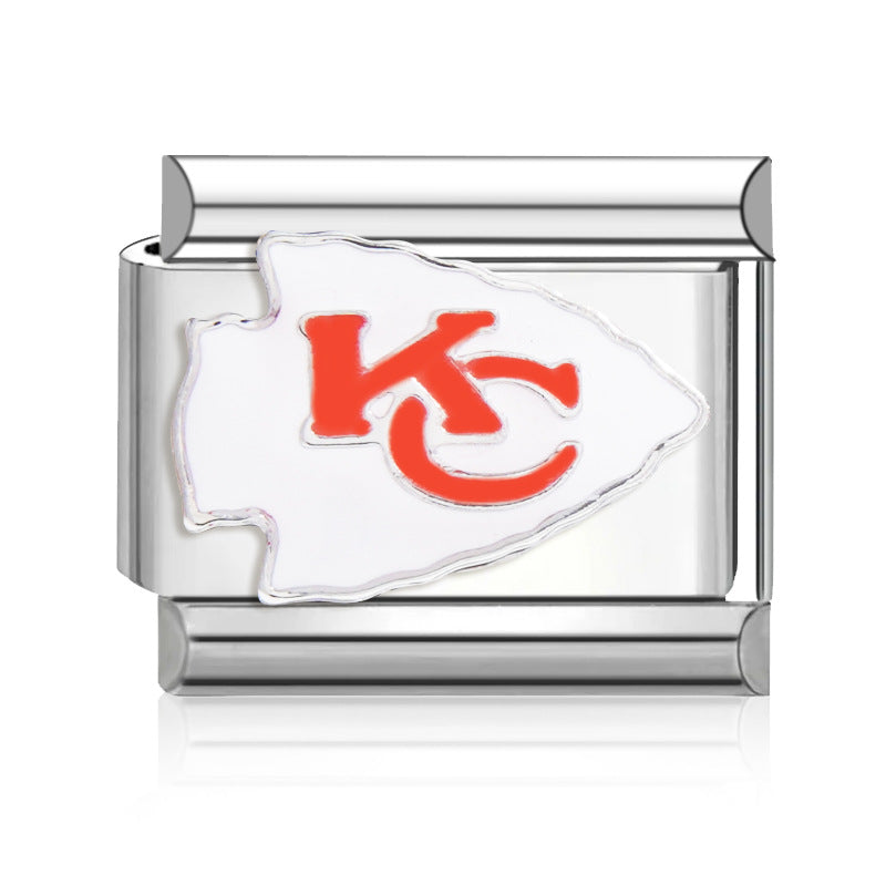 Wholesale 2PCS 9mm Italian Charm Starter Bracelets DIY Rugby Stainless Steel Composable Bracelet