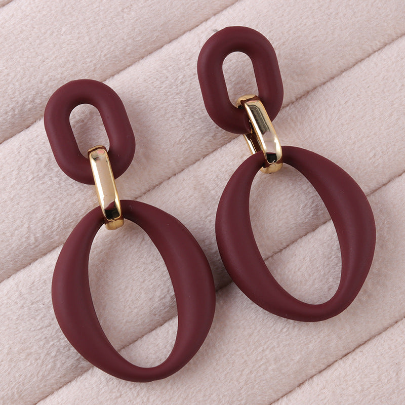 Wholesale Buckle Spray Paint Acrylic Fresh Earrings