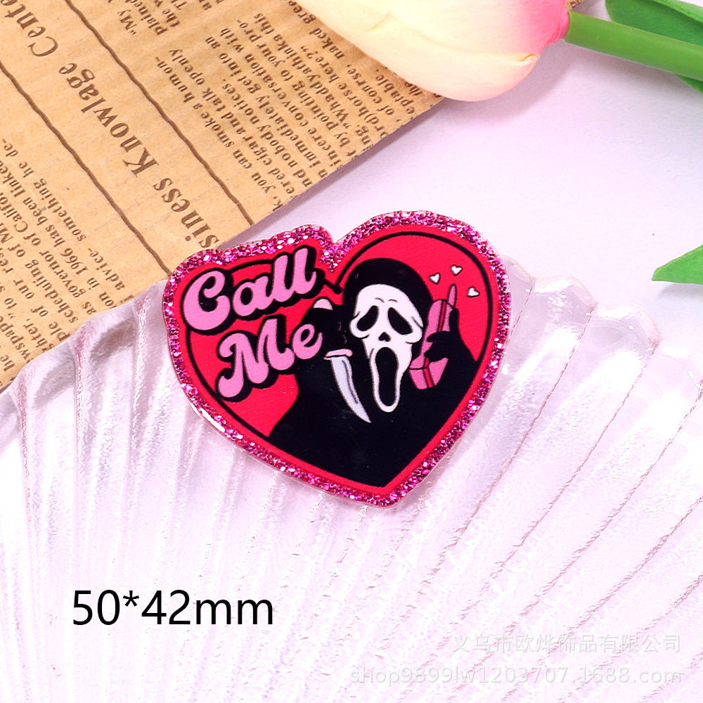 Wholesale 10pcs DIY Flatback Cartoon  Acrylic Flatback Badge Reels Retractable Keychain DIY Accessories