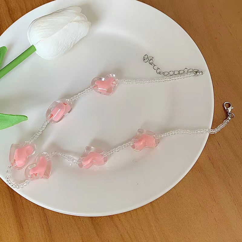 Wholesale Pink Love Beaded Necklace