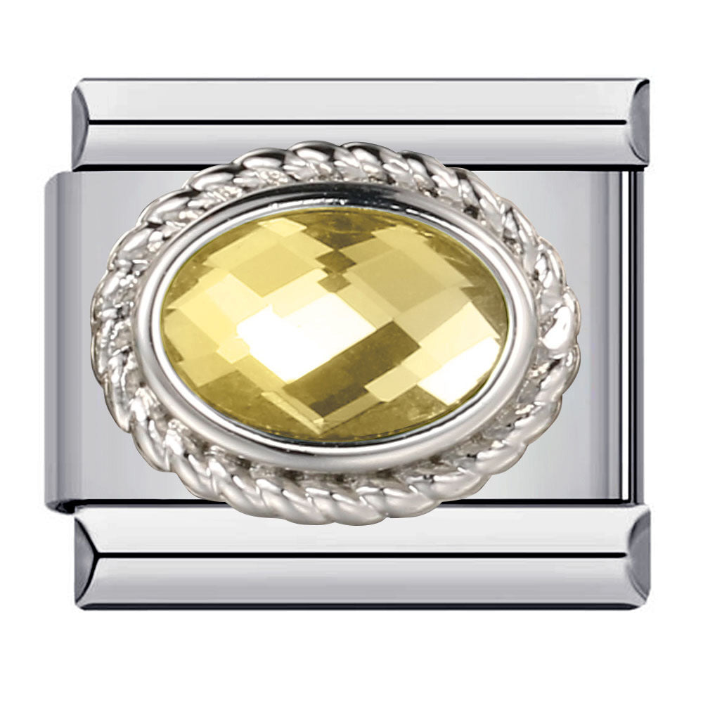 Wholesale italian 12 birthstone module bracelet stainless steel welding color zircon DIY Charms