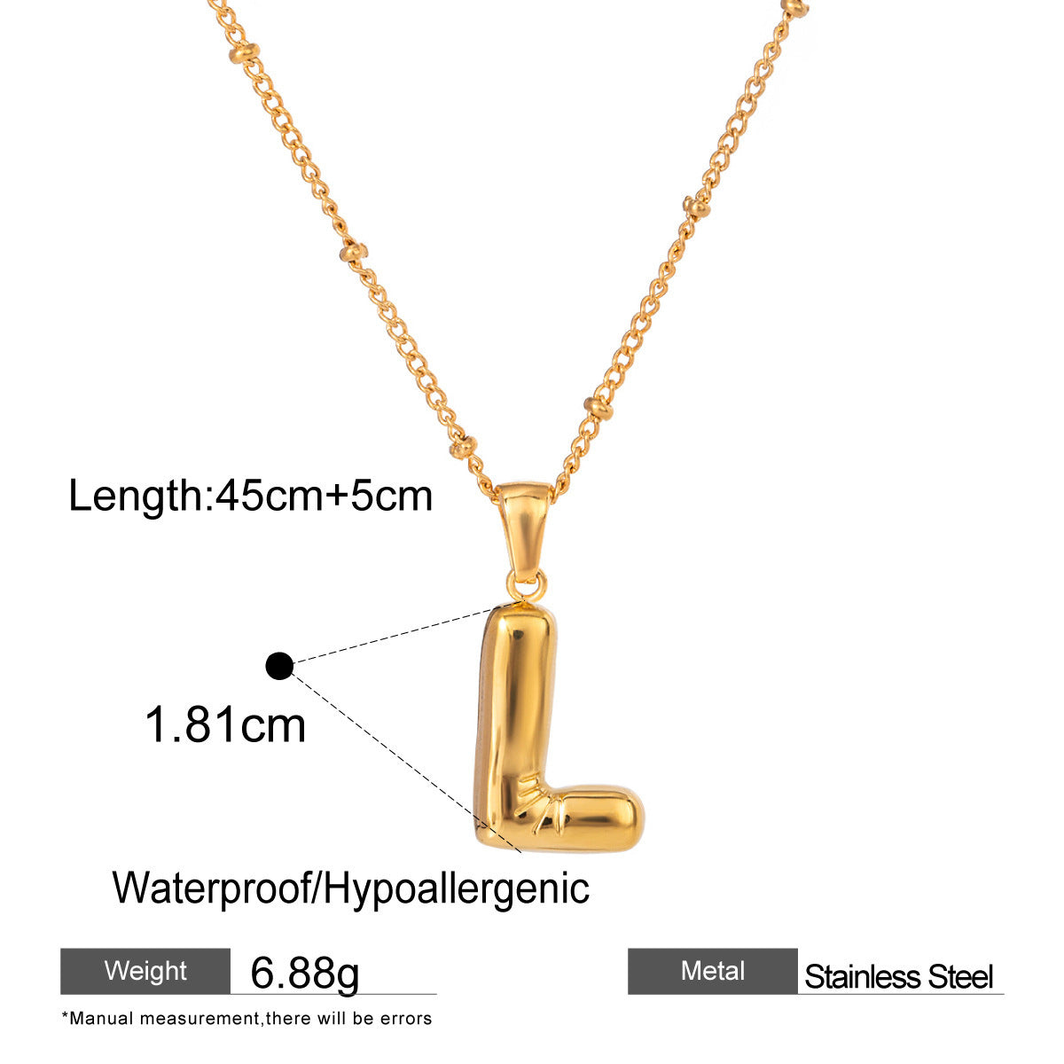 Wholesale Light Luxury Stainless Steel Initial Necklace