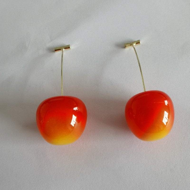 Wholesale  Red Cherry Long Earrings