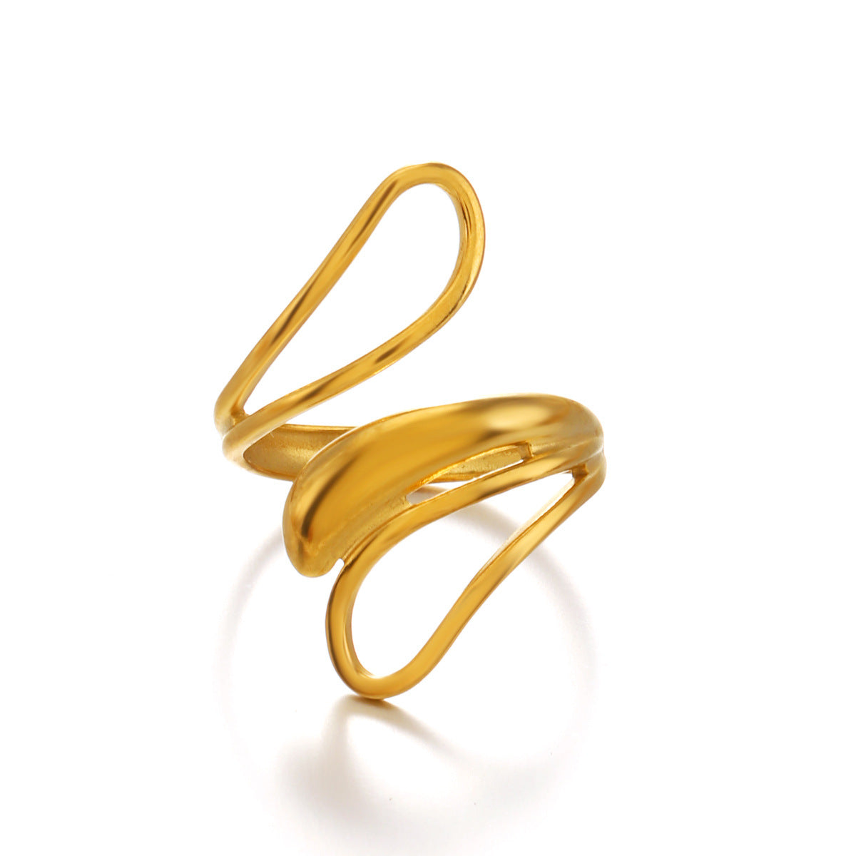 Wholesale Stainless Steel Electroplated Hip Hop Open Ring Fashion Accessory Gift for Women