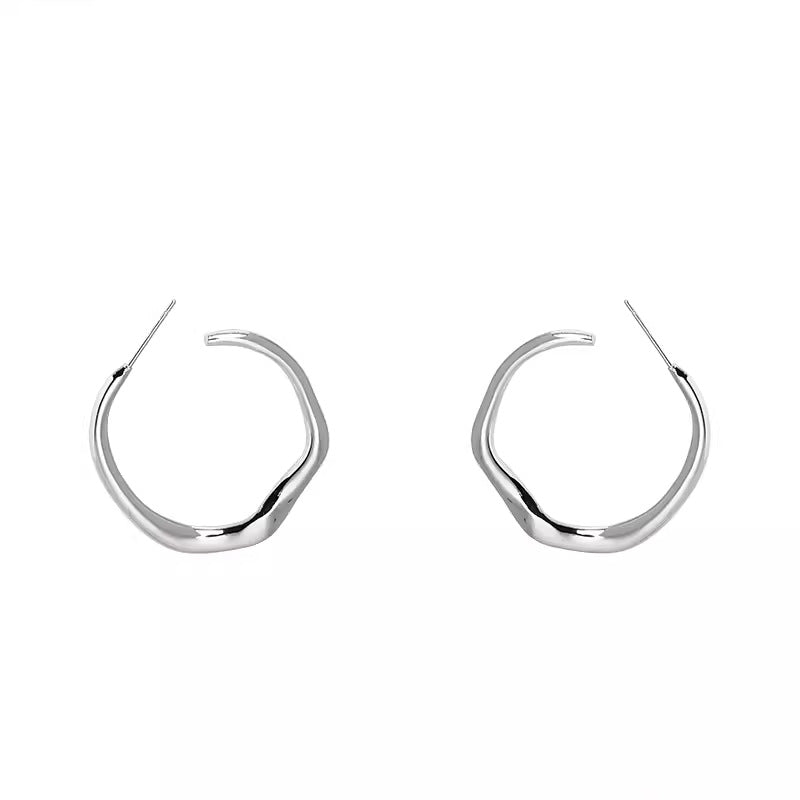 Wholesale Irregular Metal Large Circle Earrings European Style Fashion Jewelry Accessory for Women