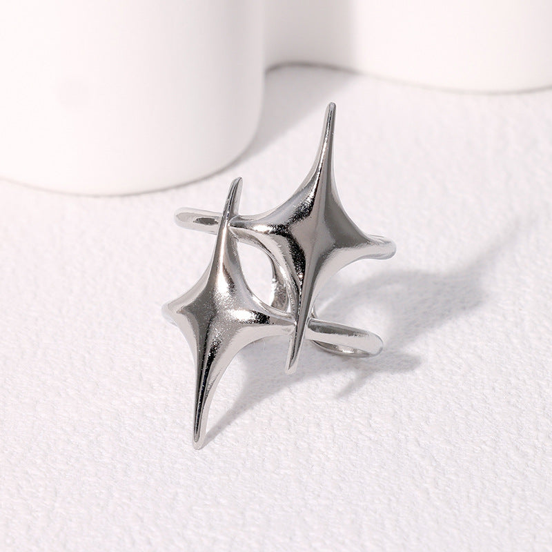 Wholesale Chic Stainless Steel Star Open Ring Everyday Jewelry Accessory