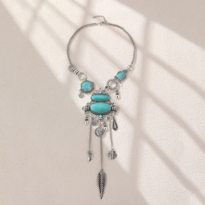 Wholesale  Feather Necklace Multi-Layer Vintage Ethnic Style Bohemian Necklace