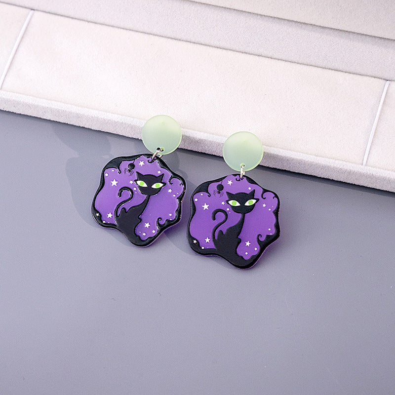 Wholesale Halloween Cartoon Ghost Acrylic Earrings ACC-ES-MDD044