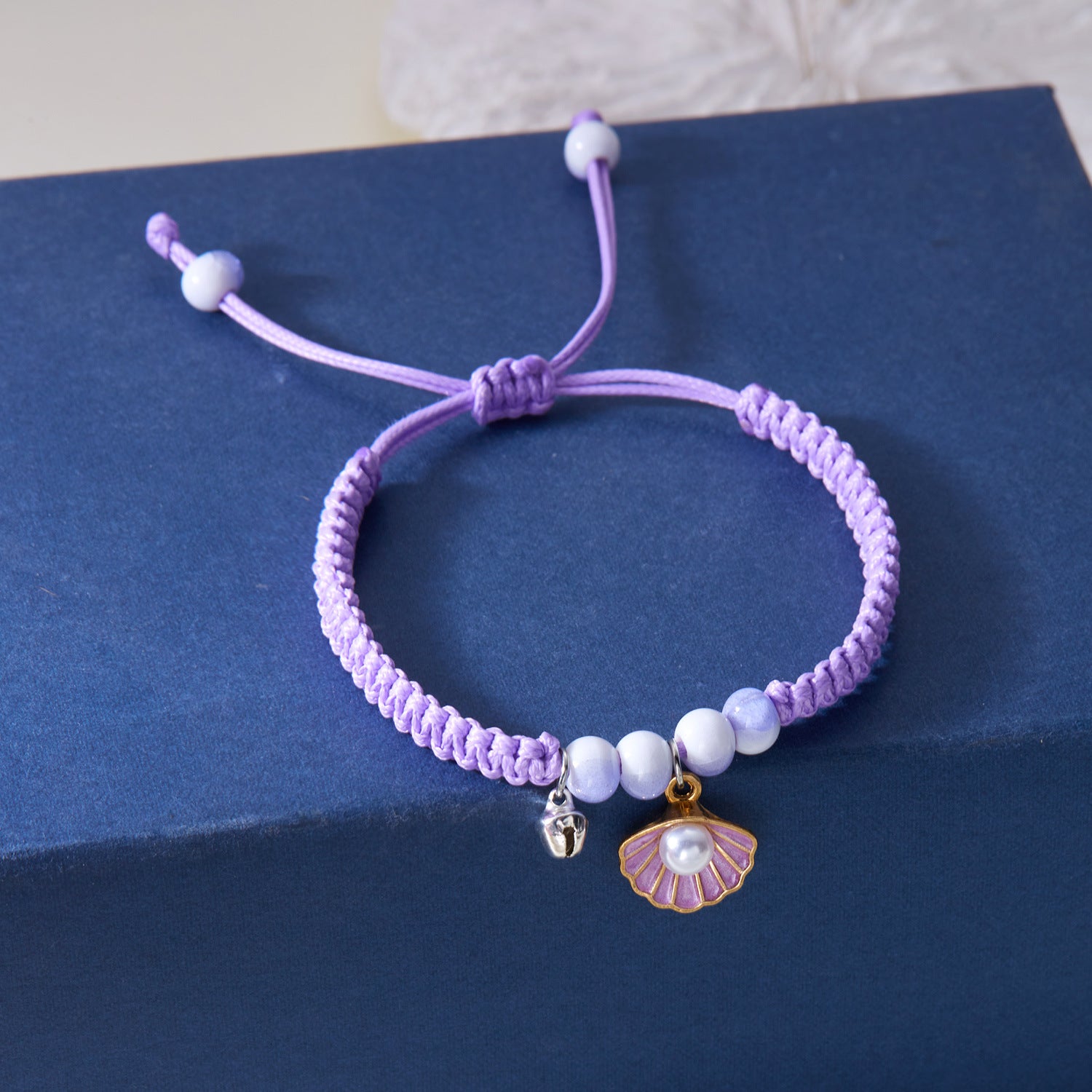 Wholesale shell bracelet  oil drop shell starfish ceramic bead bell hand woven bracelet