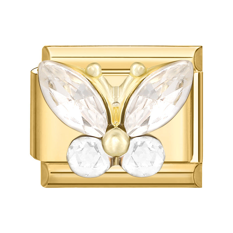 Wholesale Italian Charm Bracelet 9mm DIY Gold Base Colorful  Stainless Steel Composable Bracelet